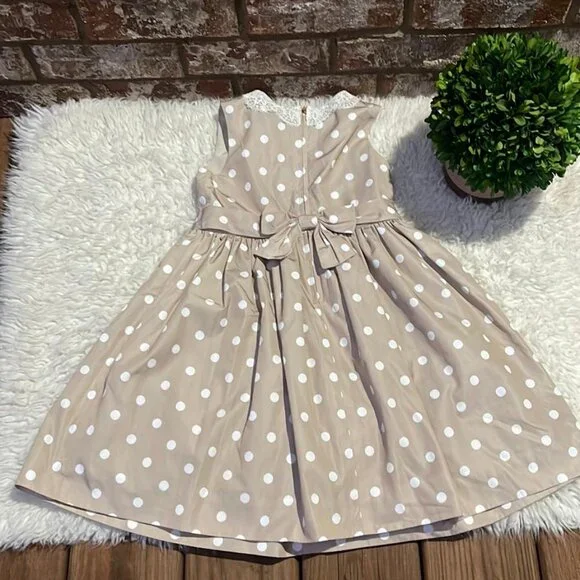 Jason Wu Polka Dot Girls Sleeveless Dress Beige/Tan Size 3T